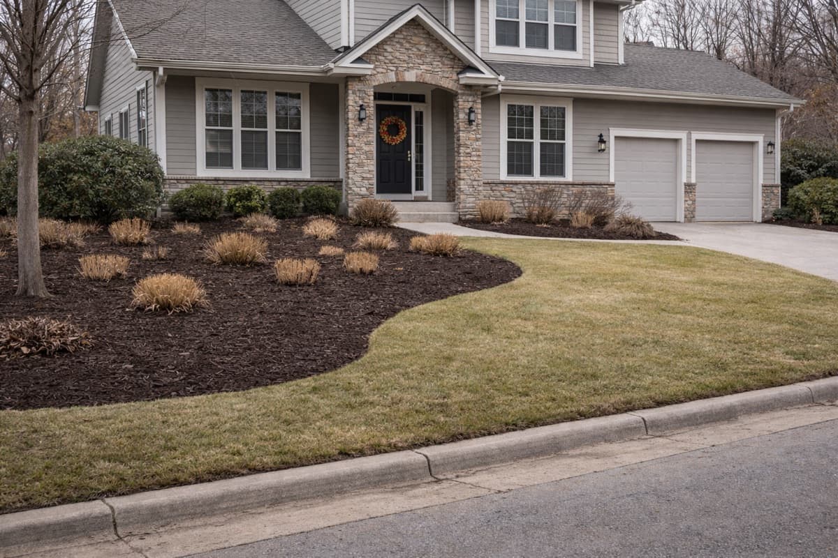 Clean orderly yard after Brightside seasonal cleanup