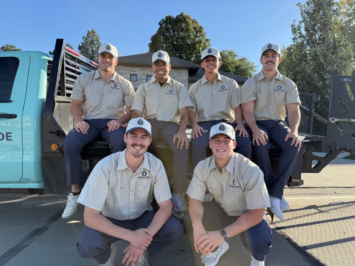 Brightside Turf team explaining aeration service expectations